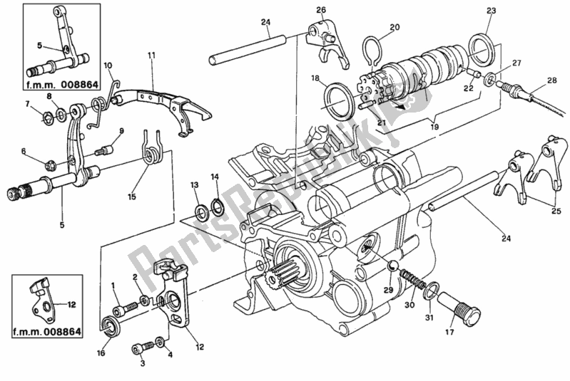 Todas as partes de Mecanismo De Mudança De Marcha do Ducati Supersport 750 SS 1995